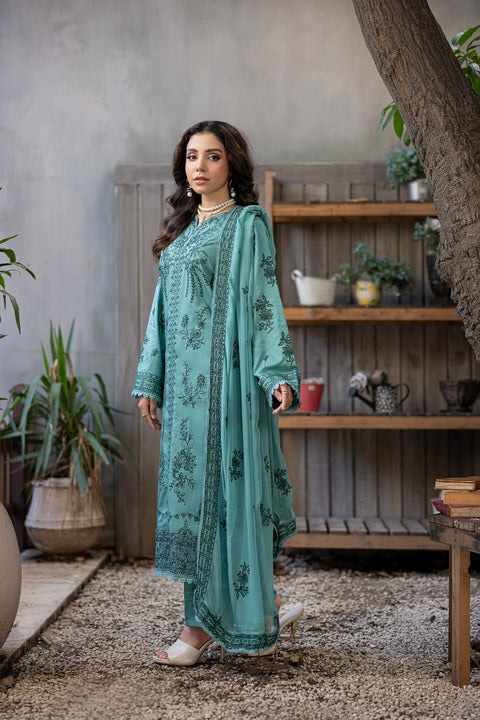 D-2315| 3 Pcs Saffron Embriodered Viscose Collection