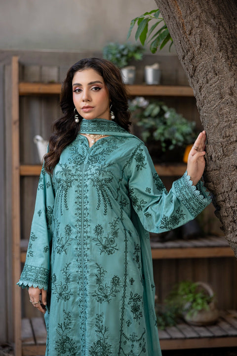 D-2315| 3 Pcs Saffron Embriodered Viscose Collection