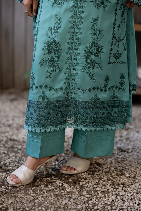 D-2315| 3 Pcs Saffron Embriodered Viscose Collection