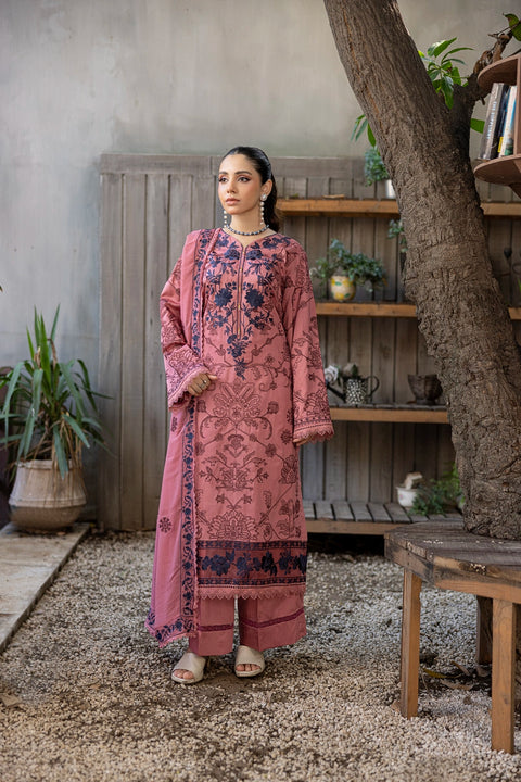 D-2316| 3 Pcs Saffron Embriodered Viscose Collection