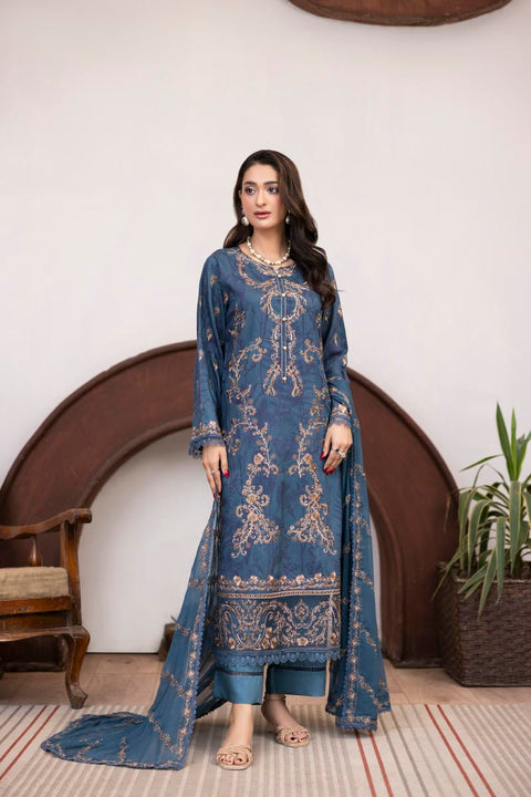 D-2431| 3 Pcs Embriodered Viscose Collection