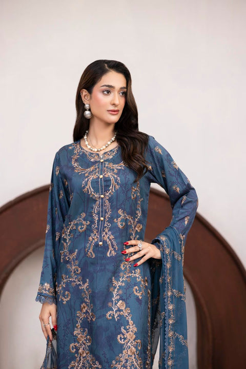 D-2431| 3 Pcs Embriodered Viscose Collection