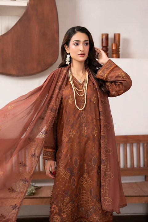 D-2432| 3 Pcs Embriodered Viscose Collection