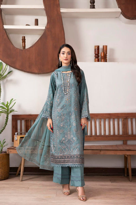 D-2433| 3 Pcs Embriodered Viscose Collection