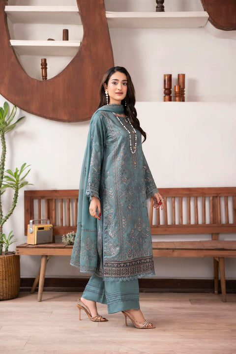 D-2433| 3 Pcs Embriodered Viscose Collection