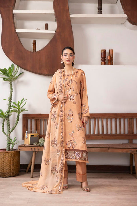 D-2434| 3 Pcs Embriodered Viscose Collection