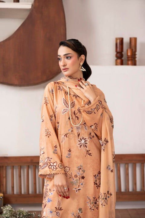 D-2434| 3 Pcs Embriodered Viscose Collection