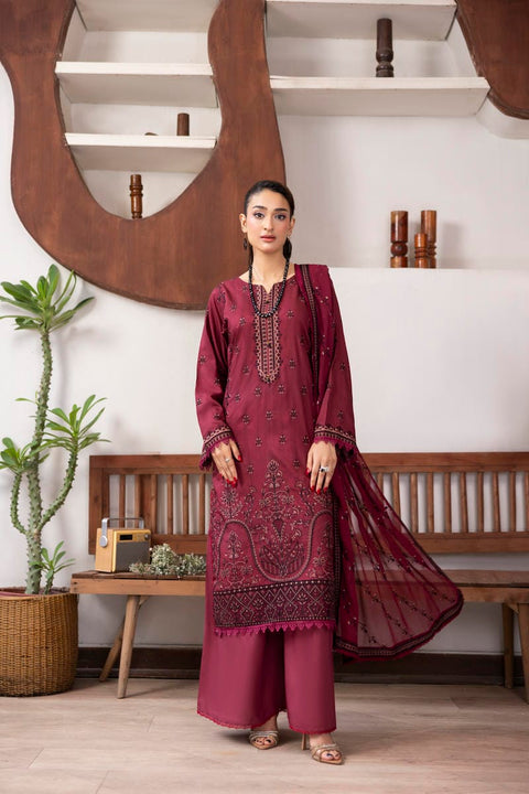 D-2435| 3 Pcs Embriodered Viscose Collection