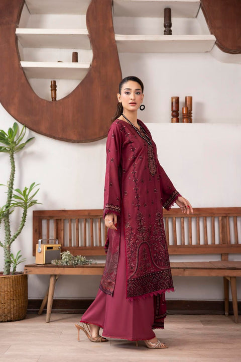 D-2435| 3 Pcs Embriodered Viscose Collection