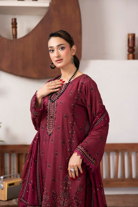 D-2435| 3 Pcs Embriodered Viscose Collection