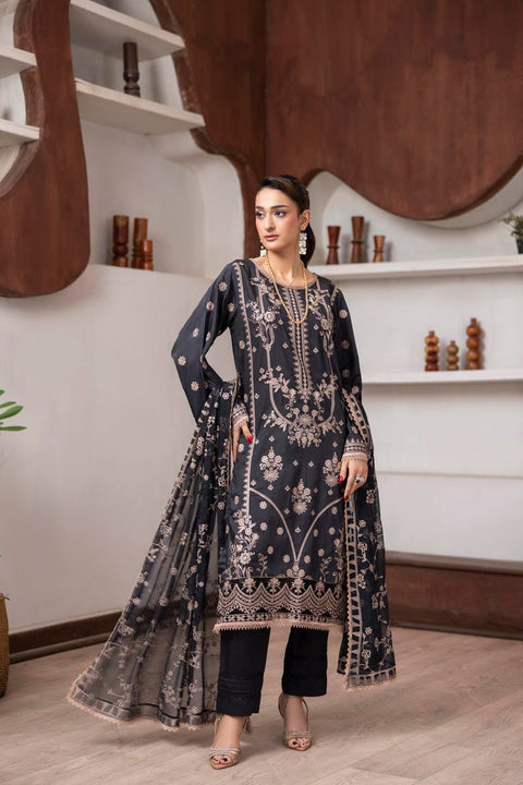 D-2436| 3 Pcs Embriodered Viscose Collection