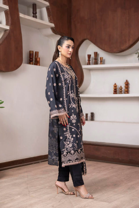 D-2436| 3 Pcs Embriodered Viscose Collection