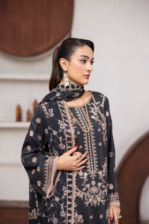 D-2436| 3 Pcs Embriodered Viscose Collection
