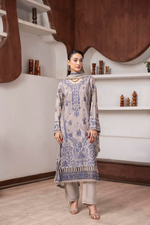 D-2437| 3 Pcs Embriodered Viscose Collection