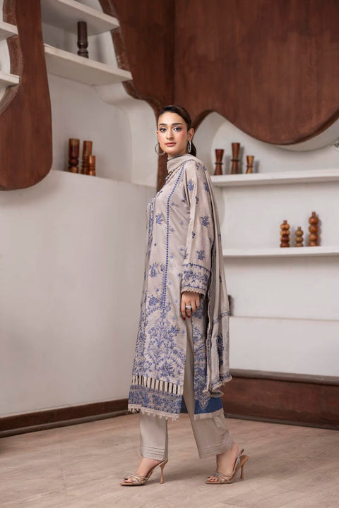 D-2437| 3 Pcs Embriodered Viscose Collection
