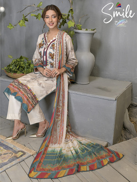 Smile Qos e Qaza Lawn (Unstitched)