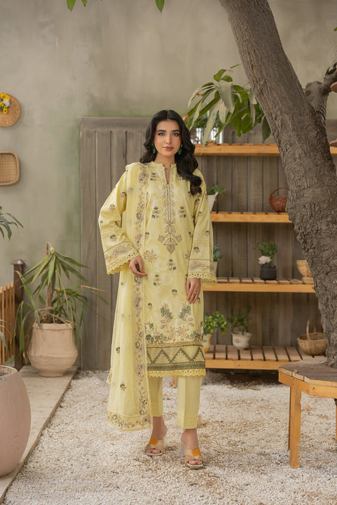 D-2121|3-Piece Embroidered Lawn Collection