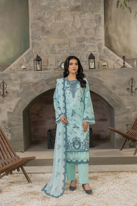 D-2122|3-Piece Embroidered Lawn Collection