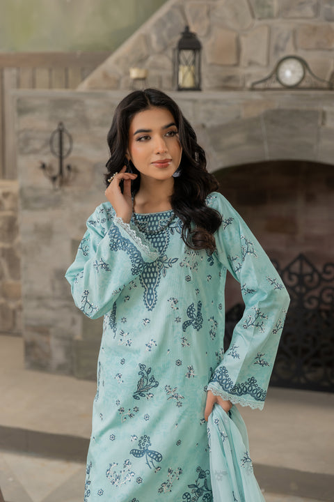 D-2122|3-Piece Embroidered Lawn Collection