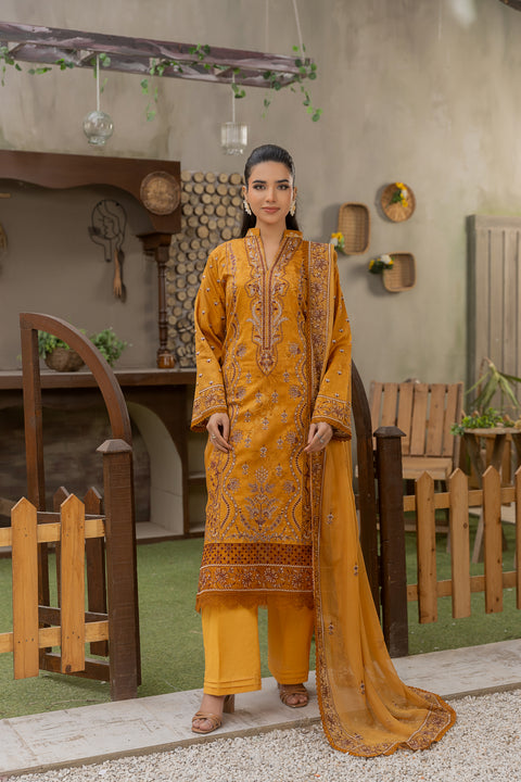D-2124|3-Piece Embroidered Lawn Collection