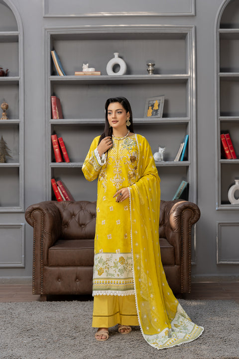 D-2141|3-Piece Embroidered Lawn Collection