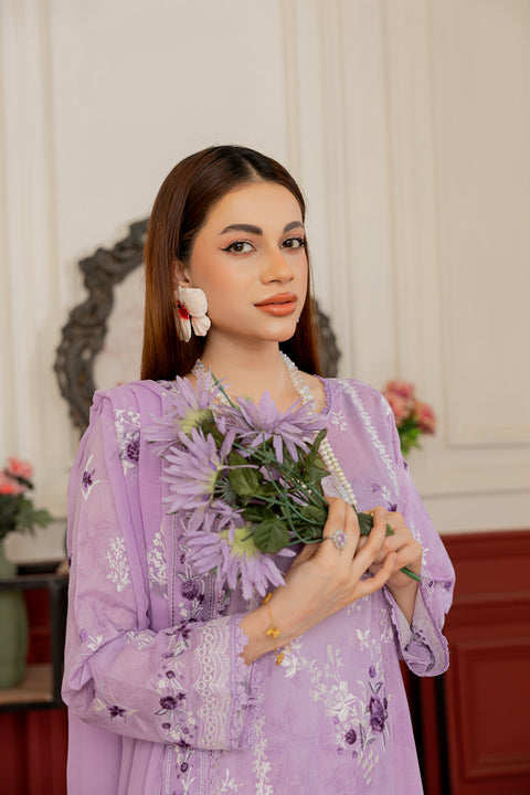 D-2300 | 3 Pcs Embroidered  Lawn Collection