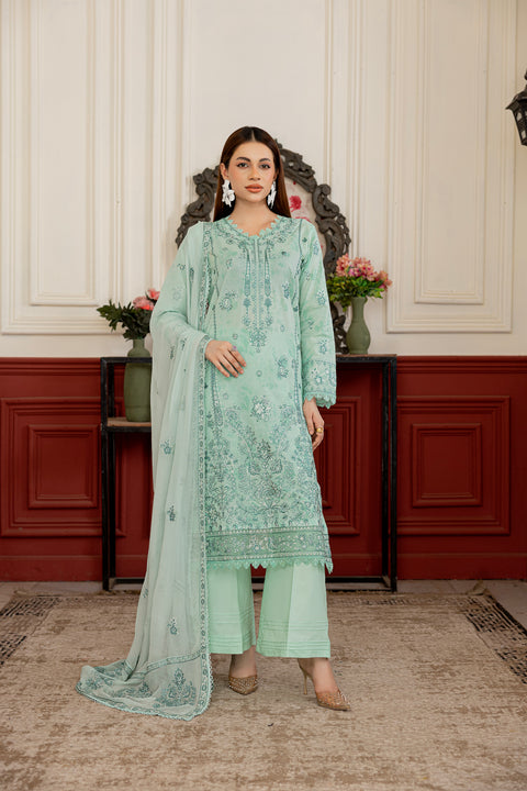 D-2302 | 3 Pcs Embriodered  Lawn Collection