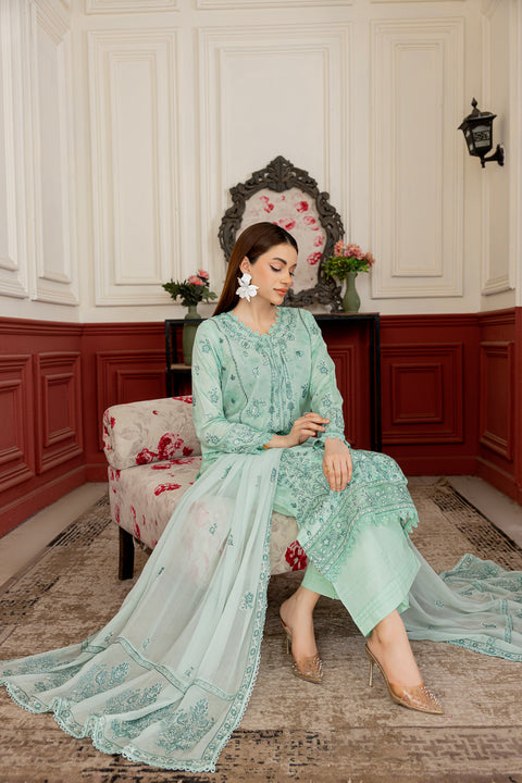D-2302 | 3 Pcs Embriodered  Lawn Collection