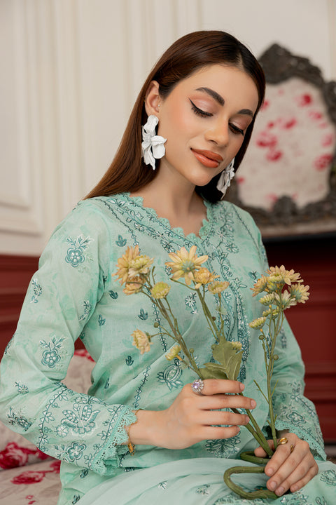 D-2302 | 3 Pcs Embriodered  Lawn Collection