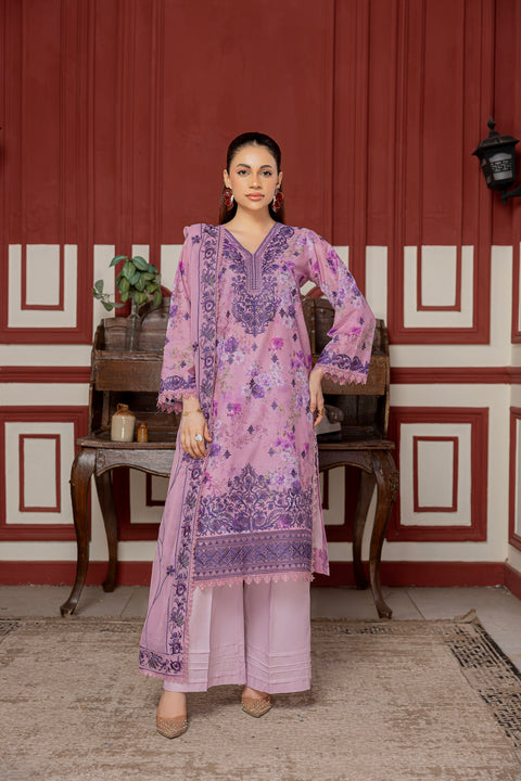 D-2306 | 3 Pcs Embroidered lawn Collection