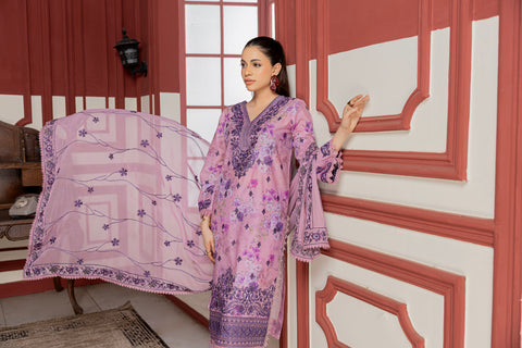 D-2306 | 3 Pcs Embroidered lawn Collection