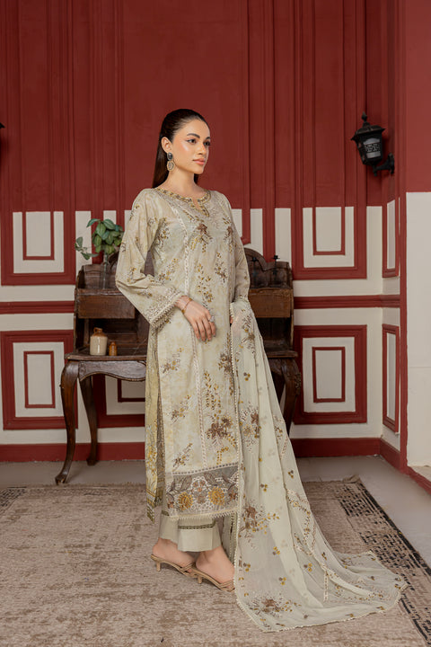 D-2307 | 3 Pcs Embriodered Lawn Collection