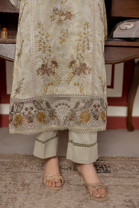 D-2307 | 3 Pcs Embriodered Lawn Collection