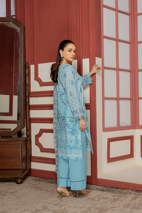 D-2309 | 3 Pcs Embroiudered lawn Collection
