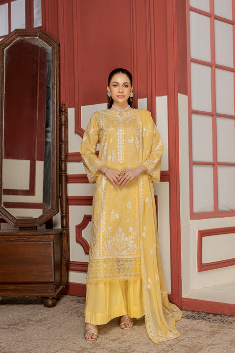 D-2310 | 3 Pcs Embriodered Lawn Collection