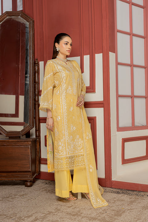 D-2310 | 3 Pcs Embriodered Lawn Collection