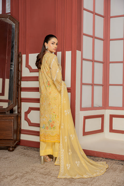 D-2310 | 3 Pcs Embriodered Lawn Collection
