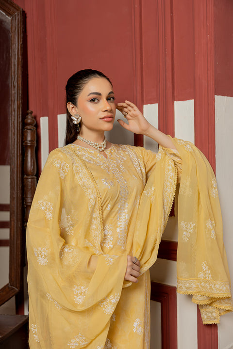 D-2310 | 3 Pcs Embriodered Lawn Collection