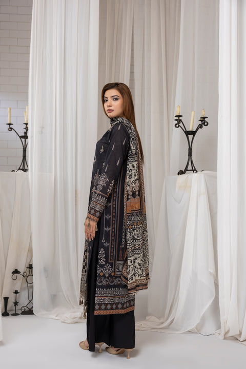 D-2256 | 3 pcs Embroidered Lawn