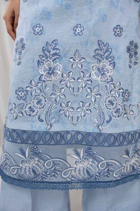 d-2257 | 3 Pcs Embroidered Lawn