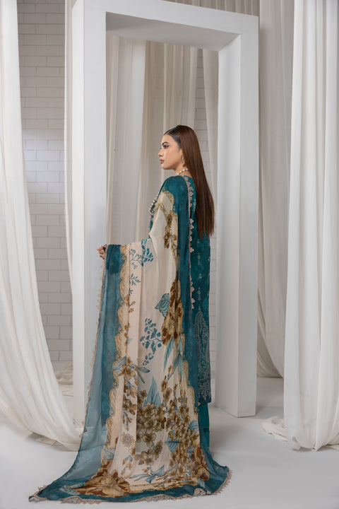 D-2259 |3 Pcs Embroidered Lawn