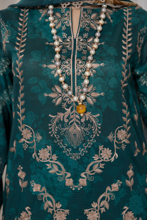 D-2259 |3 Pcs Embroidered Lawn