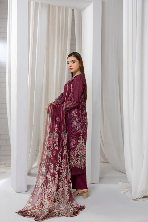 D-2260 | 3 pcs Embroidered Lawn