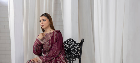 D-2260 | 3 pcs Embroidered Lawn