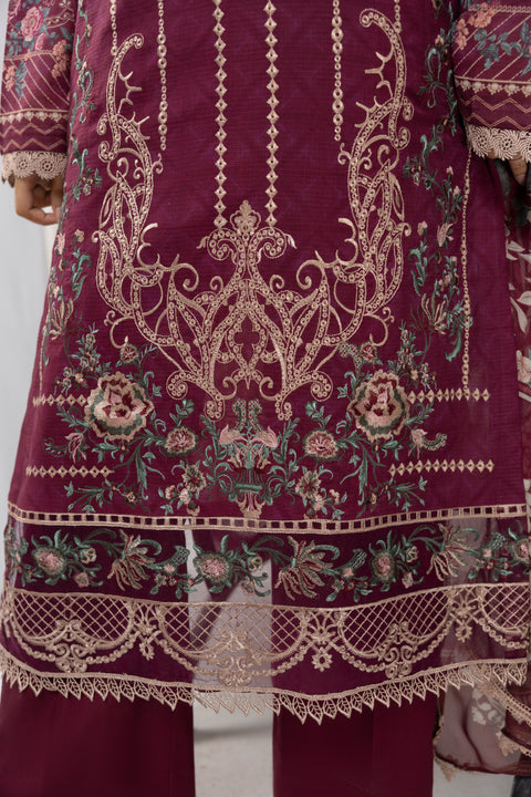 D-2260 | 3 pcs Embroidered Lawn