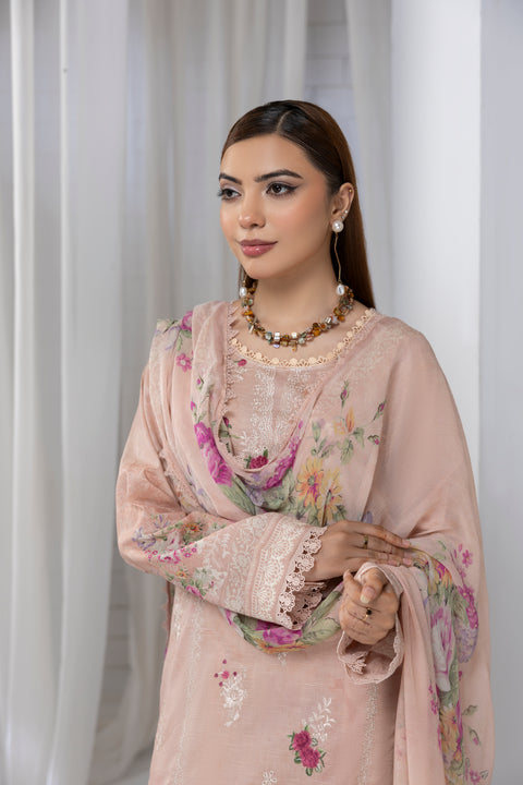 D-2261 | 3 Pcs Embroidered Lawn