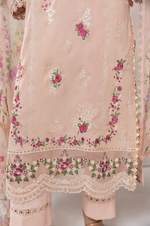 D-2261 | 3 Pcs Embroidered Lawn