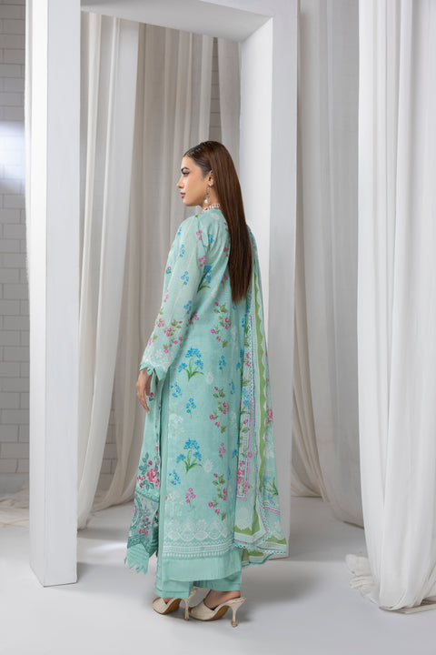 D-2262 | 3 Pcs Embroidered Lawn