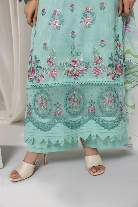 D-2262 | 3 Pcs Embroidered Lawn