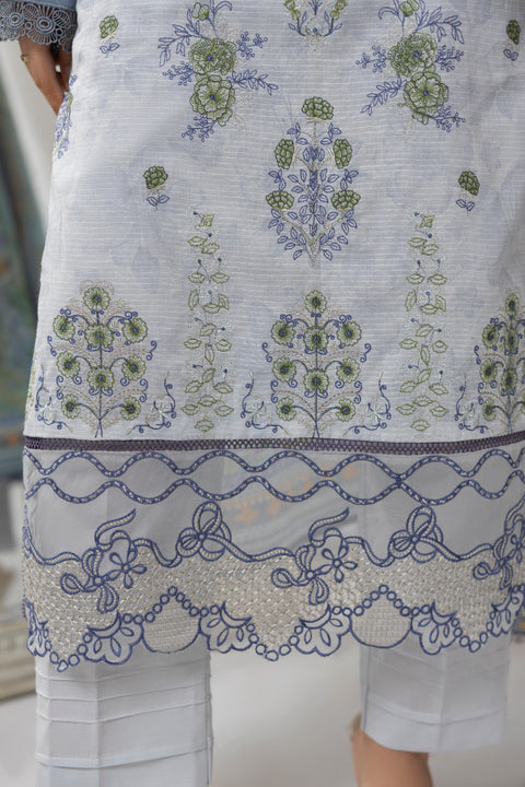 D-2264 | 3 Pcs Embroidered Lawn